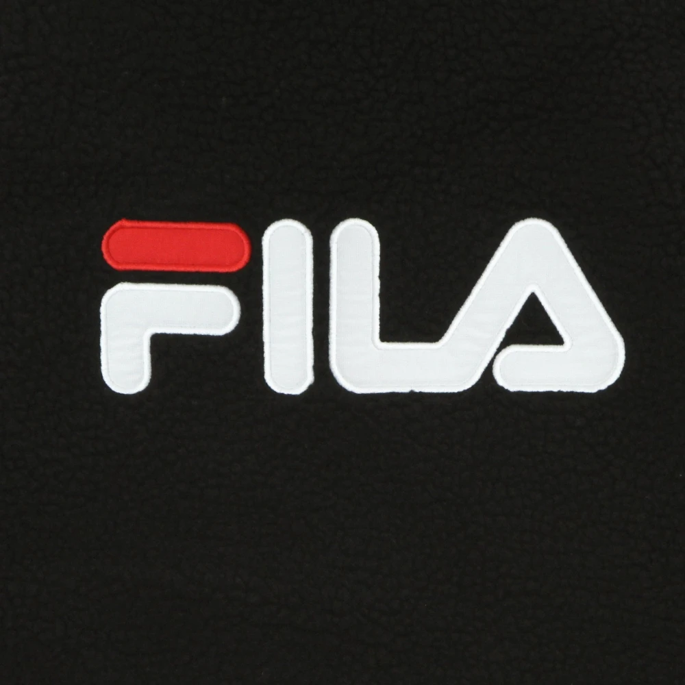 Fila Sherpa Fleece Jas Zwart Hoge Hals Black Dames