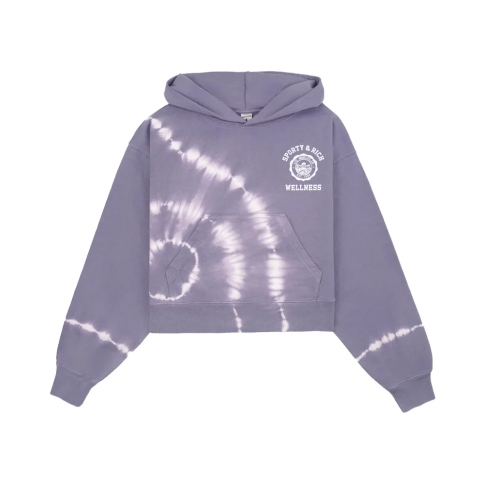 Sporty & Rich Paarse Emblem Cropped Hoodie Purple Dames