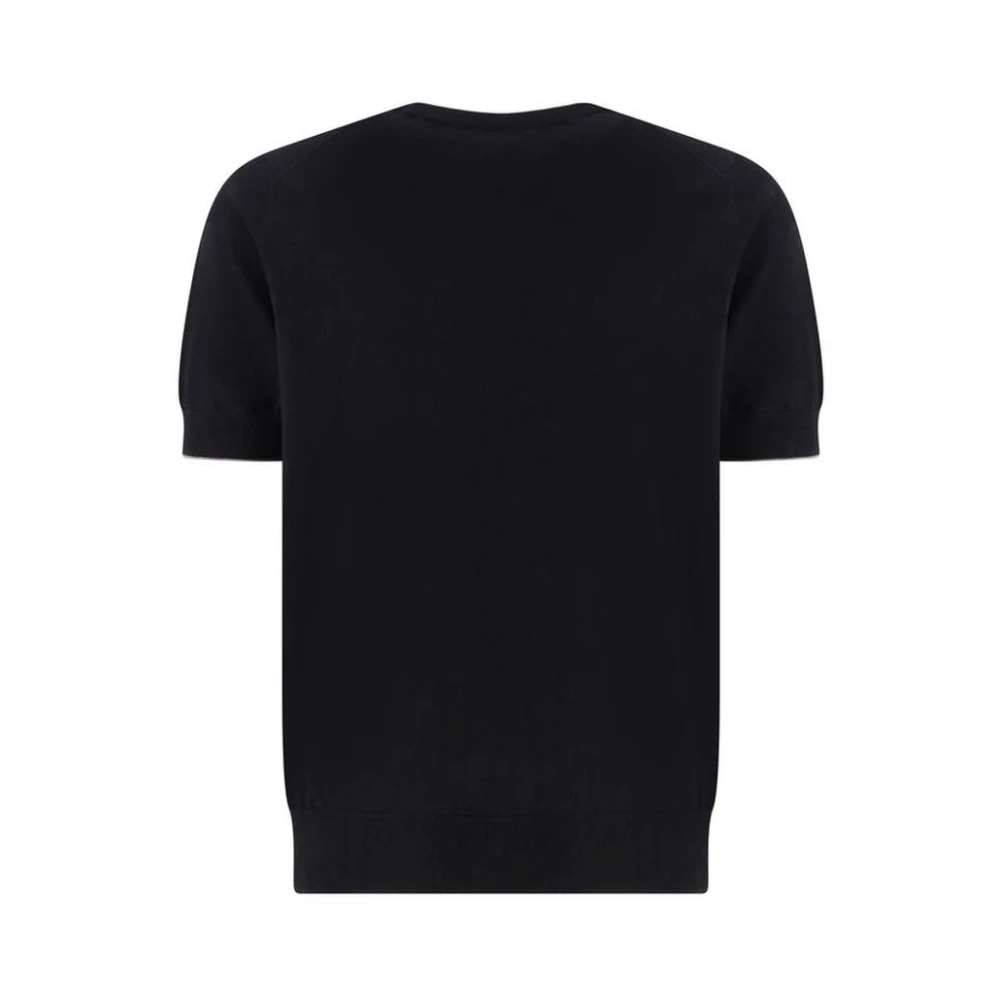 BRUNELLO CUCINELLI Geribbelde Crew Neck Katoenen T-shirt Black Heren