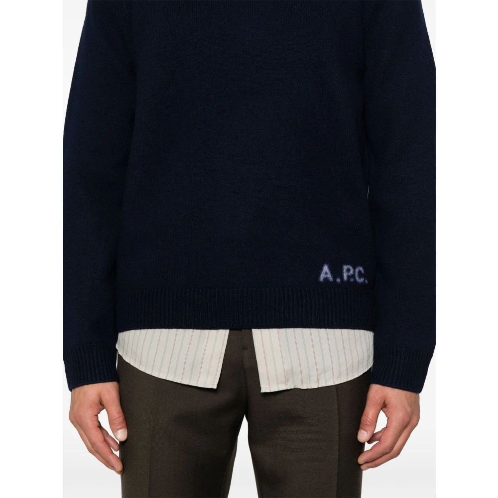 A.p.c. Donkerblauwe Pull Edward Blauwe Kleding Blue Heren