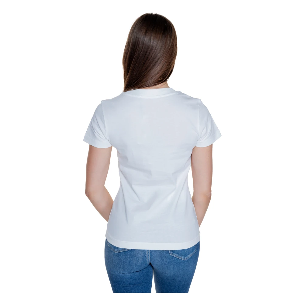 Calvin Klein Jeans Witte Katoenen Ronde Hals T-shirt Vrouwen White Dames