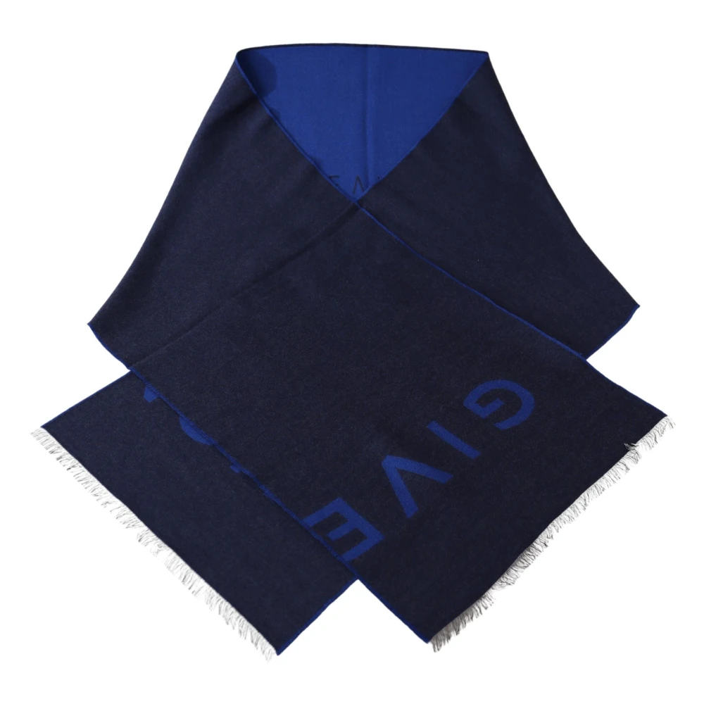 Givenchy Wol-Zijde Sjaal Blue Unisex