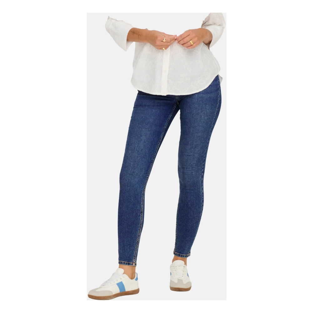 Jacqueline de Yong Hoge Taille Skinny Fit Jeans Blue Dames