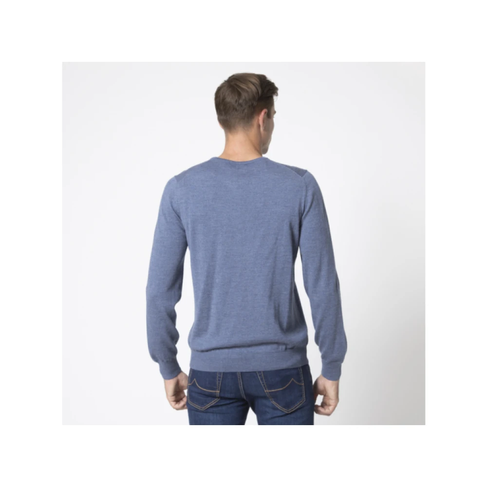 Gran Sasso Blauw-grijze trui met ronde hals Blue Heren
