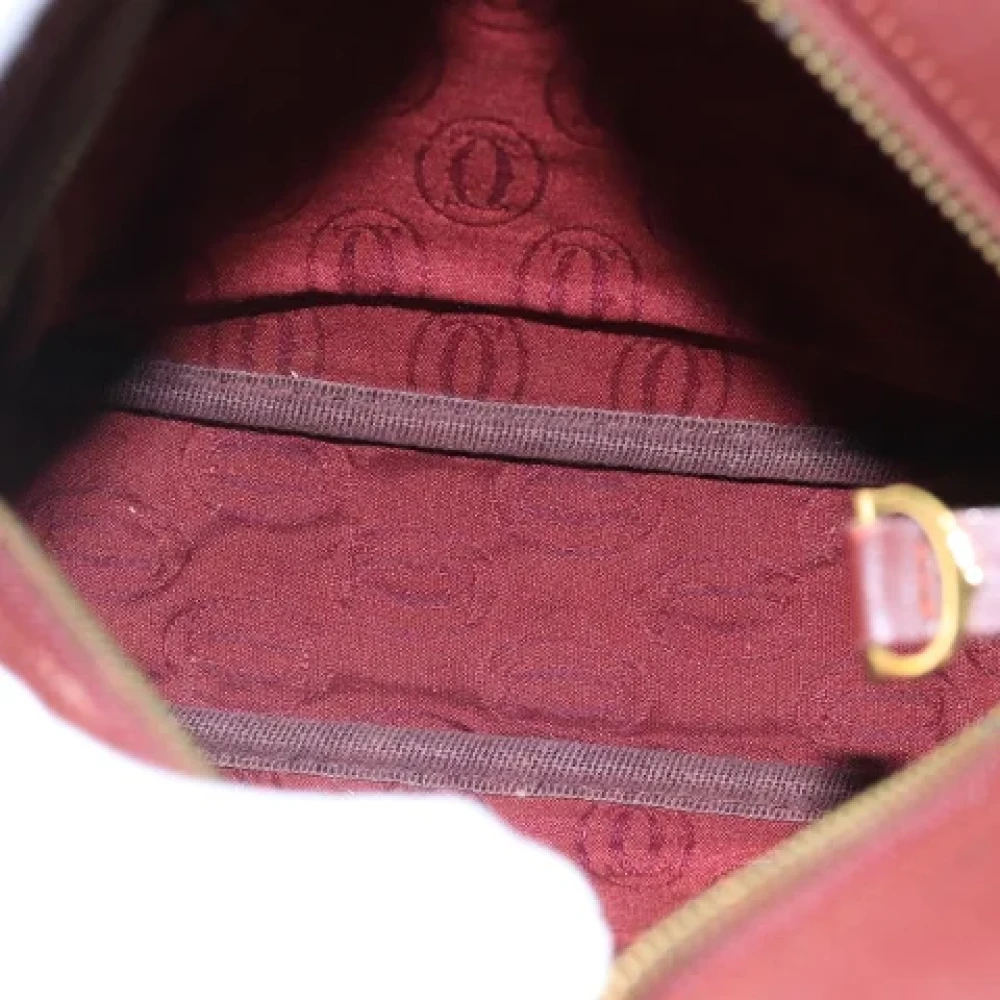 Cartier Vintage Pre-owned Leather shoulder-bags Red Dames