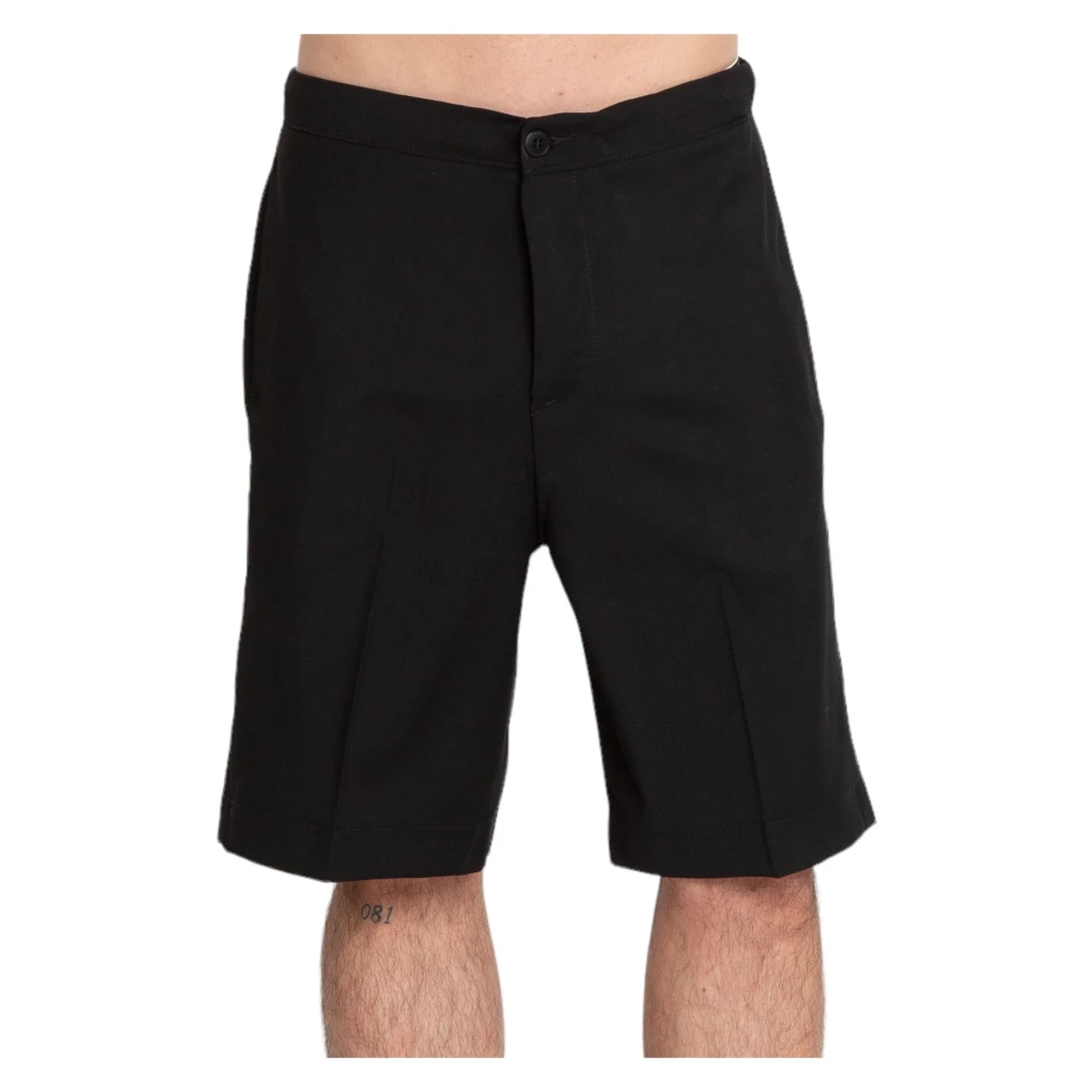 Costumein Fijne Wollen Shorts in Jean Stijl Black Heren