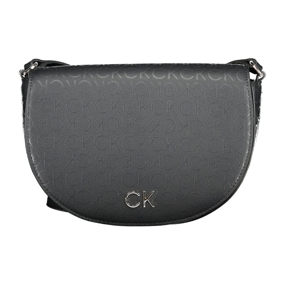 Calvin Klein Zwarte Schoudertas met Binnenzak Black Dames