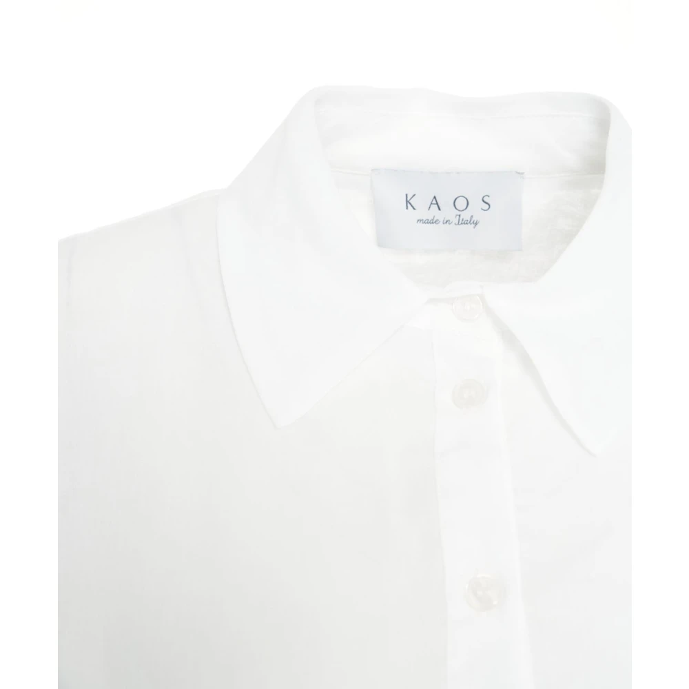 Kaos Witte Overhemdjurk met Gelaagde Rok White Dames