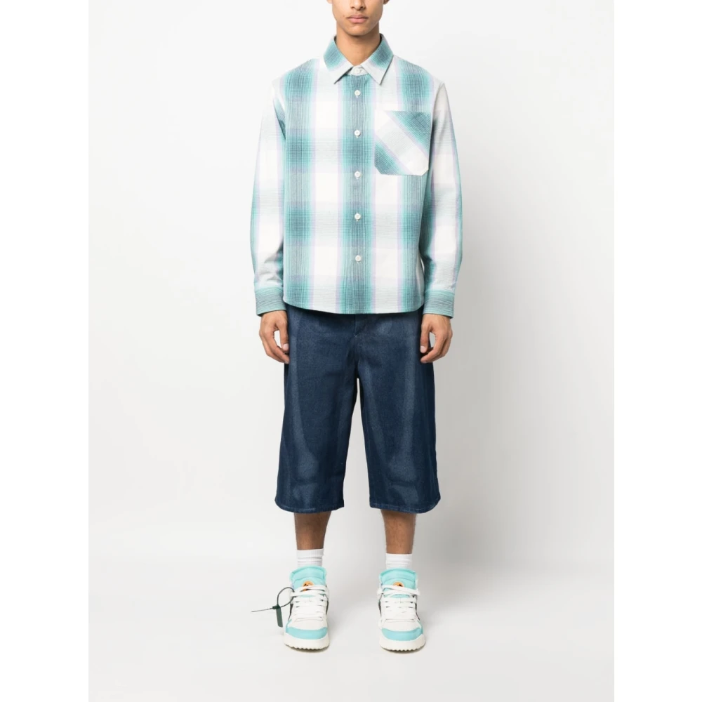 Off White Casual Shirts Blue Heren