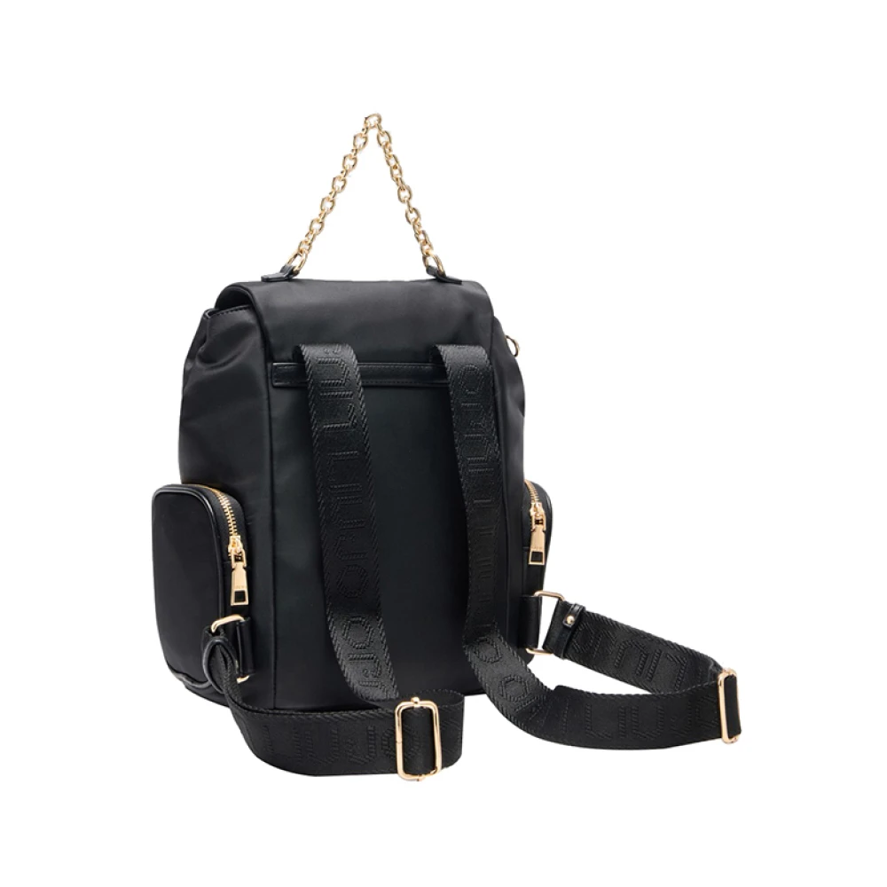 Liu Jo Elegante zwarte rugzak met gouden details Black Dames