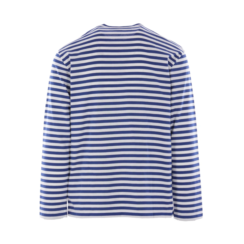 Comme des Garçons Play Gestreept shirt met lange mouwen en hartpatch Blue Heren