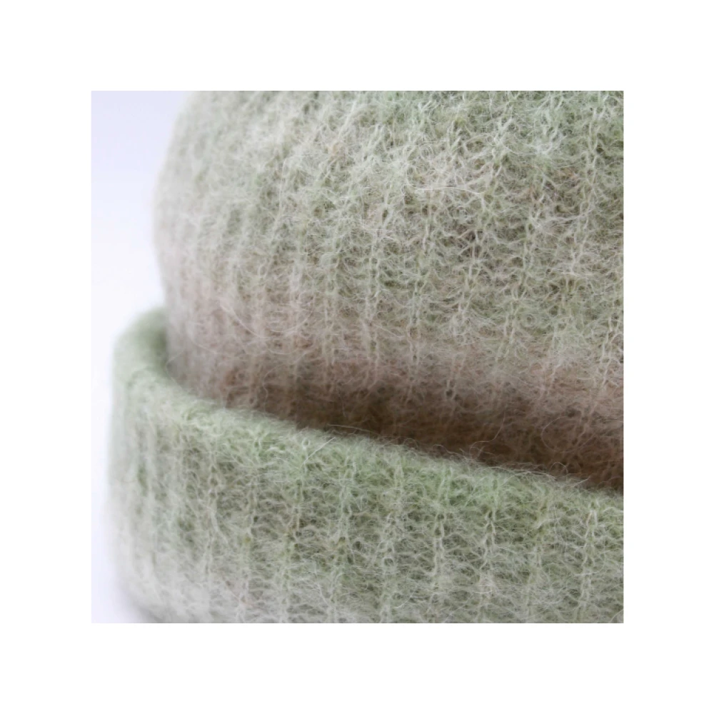 Altea Zachte Geribbelde Groene en Beige Alpaca Muts Multicolor Unisex