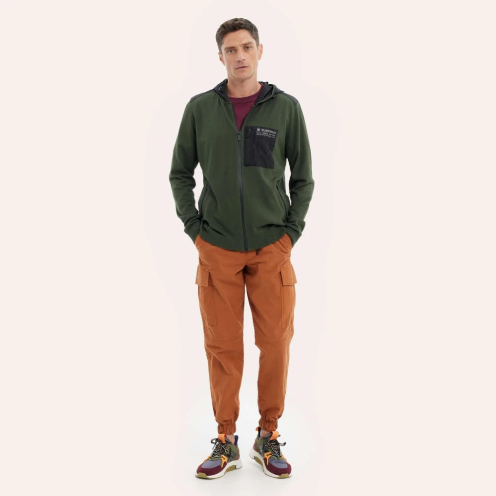 Munich Stijlvolle Zip-Through Cardigan Green Heren