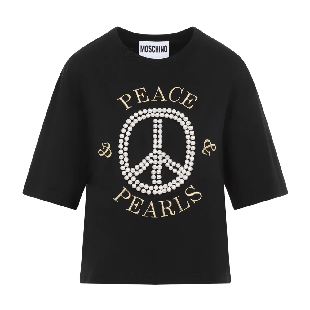 Moschino Zwarte T-shirts & Polos voor vrouwen Black Dames