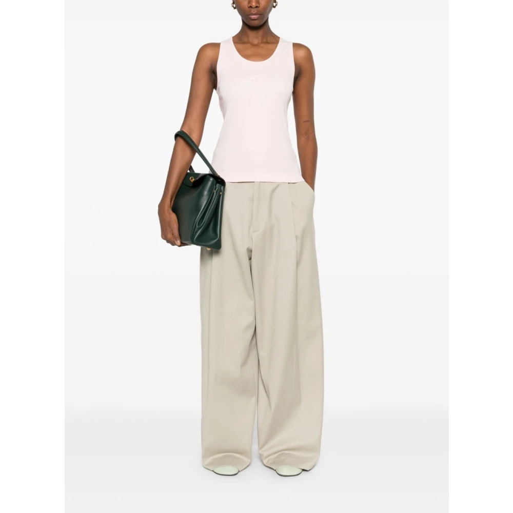 Maison Kitsuné Mouwloze top met scoop hals in lichtroze Pink Dames