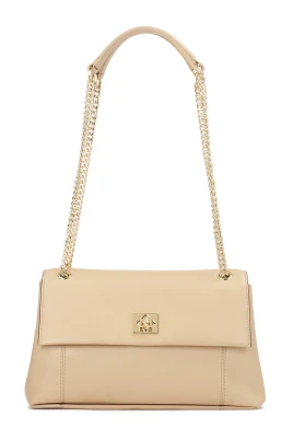 Beige handväska med lock