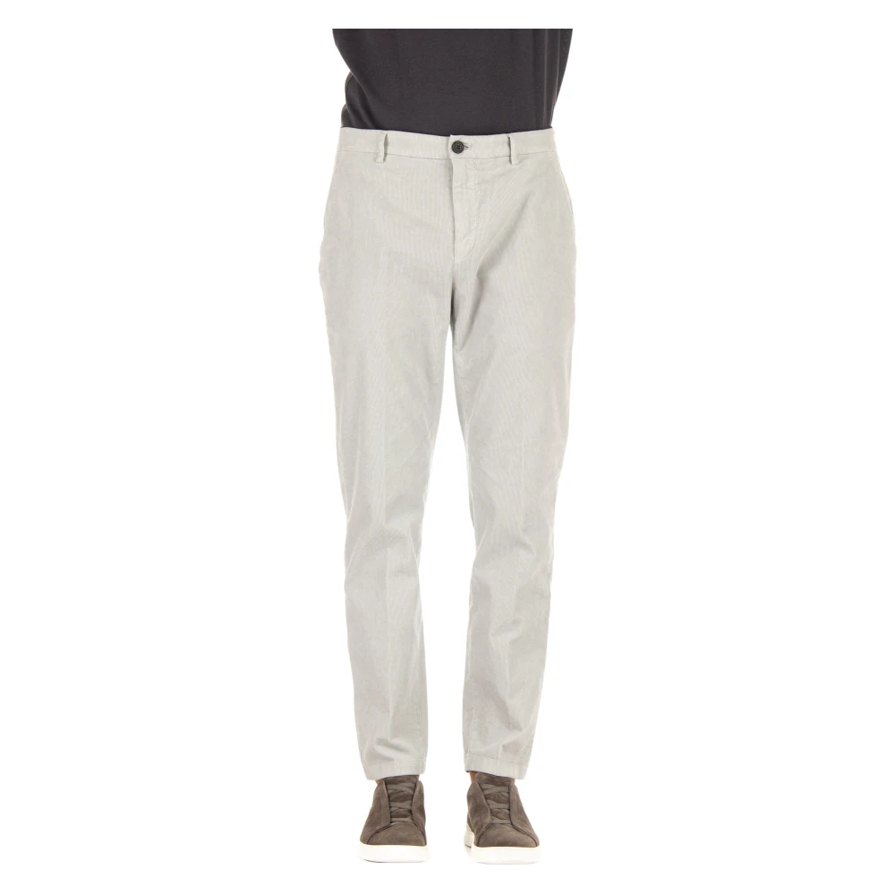 Department Five Gray Light Grey Trousers With Hidden Button - Male - Chinos - W36 - Trousers