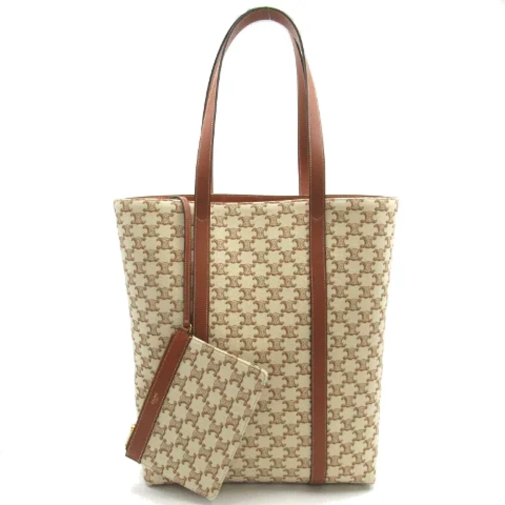 Celine Vintage Pre-owned Canvas celine-bags Beige Dames