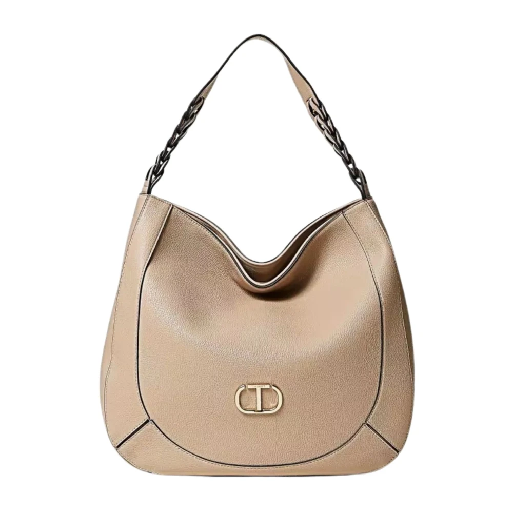 Twinset Hobo tas met Dollarino korrel Beige Dames