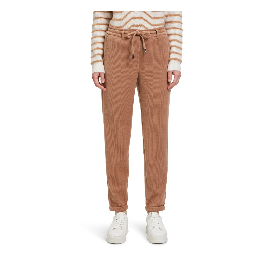 Betty & Co Casual broek met structuur Brown Dames