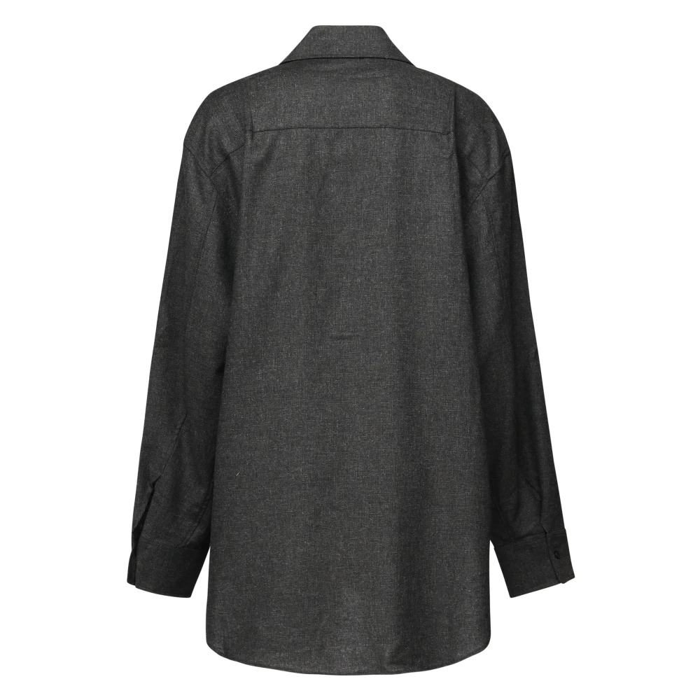 Andamane Grijze Oversized Mêleer Stof Shirt Gray Dames
