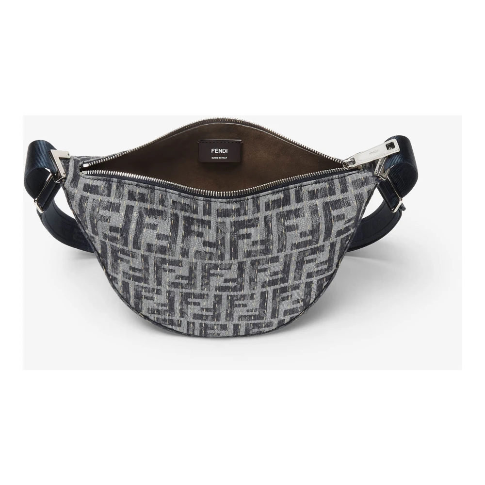 Fendi Blauwe Denim Look Crossbody Tas Blue Heren