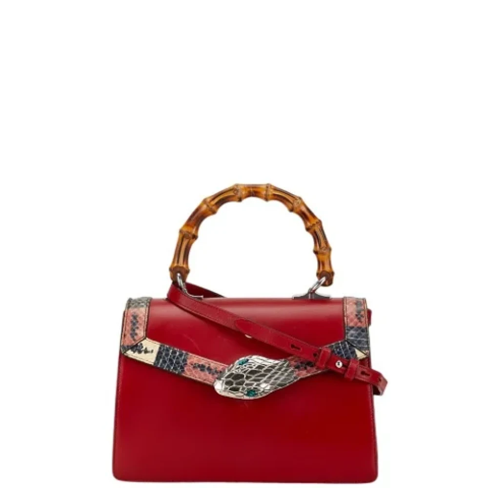 Gucci Vintage Pre-owned Leather handbags Red Dames