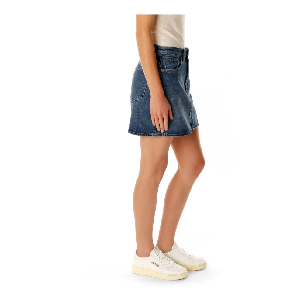 Samsøe Denim Mini Rok met Vijf Zakken Blue Dames
