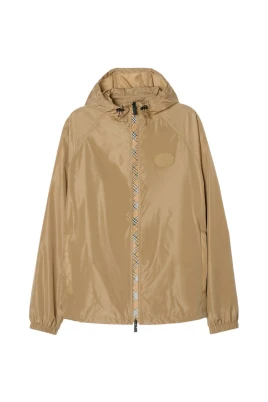 Checker-tape Nylon Hooded Jacket