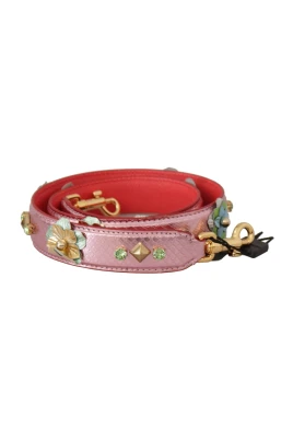 Rosa Läder Studded Axelrem