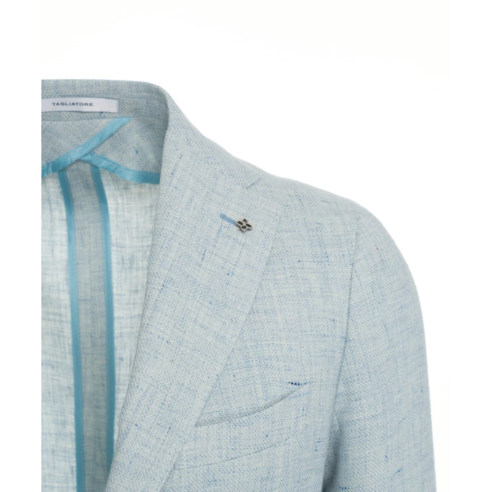 Tagliatore Herenkleding Blazer Blauw Ss25 Blue Heren