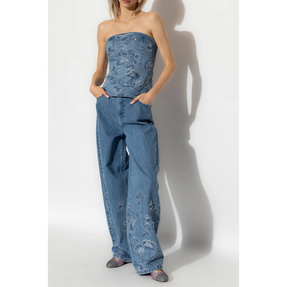 Rotate Birger Christensen Jeans met glinsterende pailletten Blue Dames