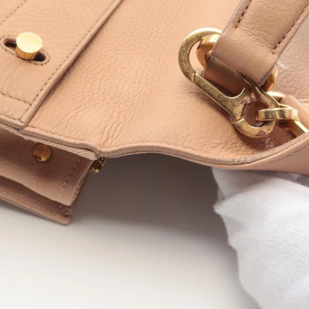 Yves Saint Laurent Vintage Pre-owned Leather handbags Beige Dames