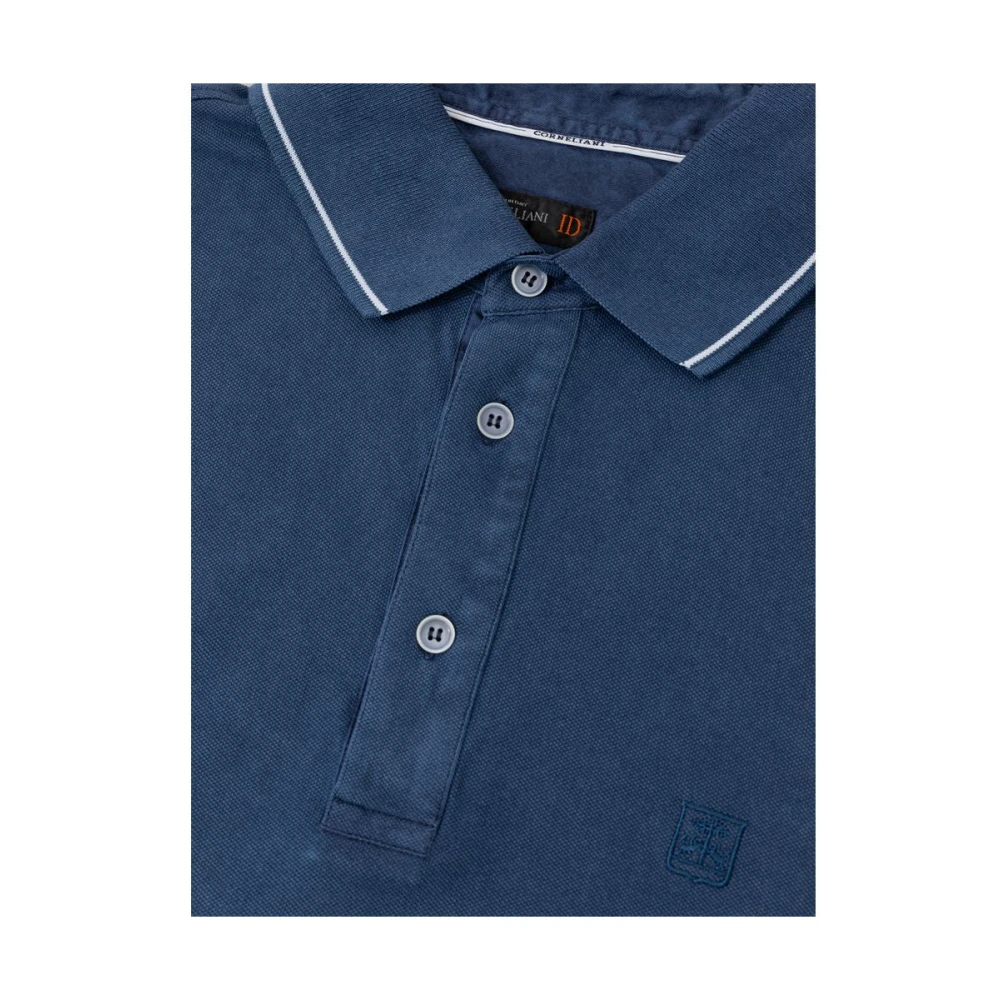 Corneliani Navy Katoenen Poloshirt Blue Heren