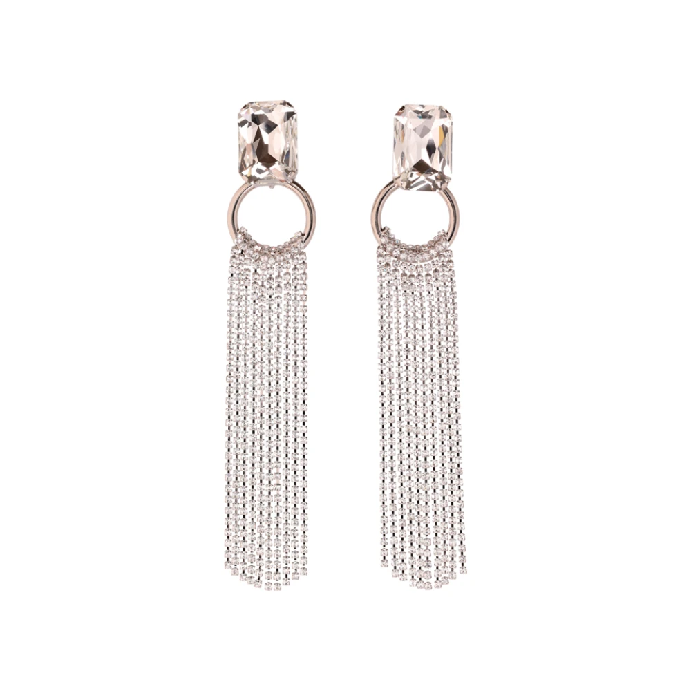 Alessandra Rich Women's Gray Earrings, One Size, Orecchini Chandelier