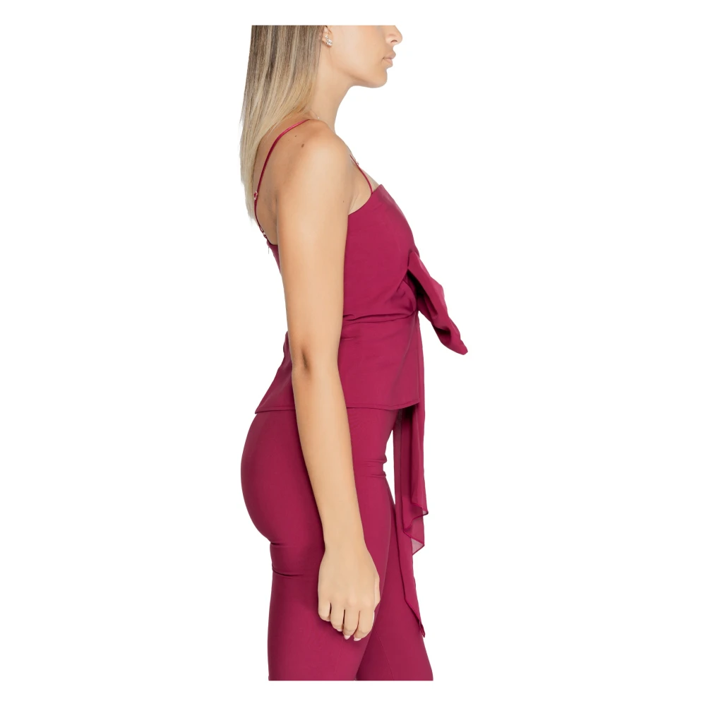 RINASCIMENTO Bordeaux Zip-Up Strappy Top Red Dames
