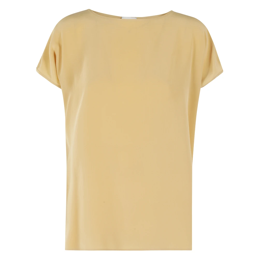Alysi Zijden blouse met knoopdetail Yellow Dames