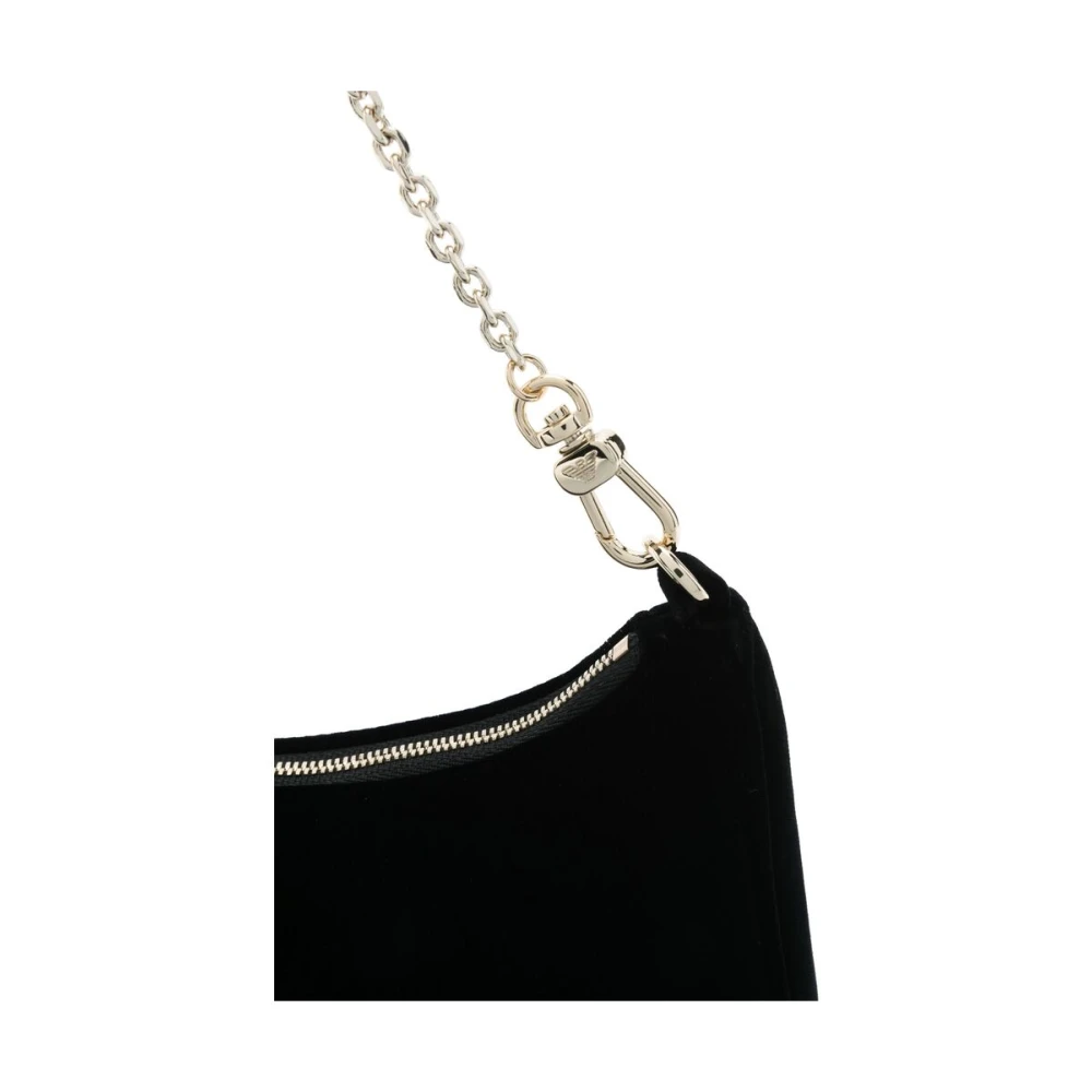 Emporio Armani Zwarte Crossbody Tas met Kettinghandvat Black Dames