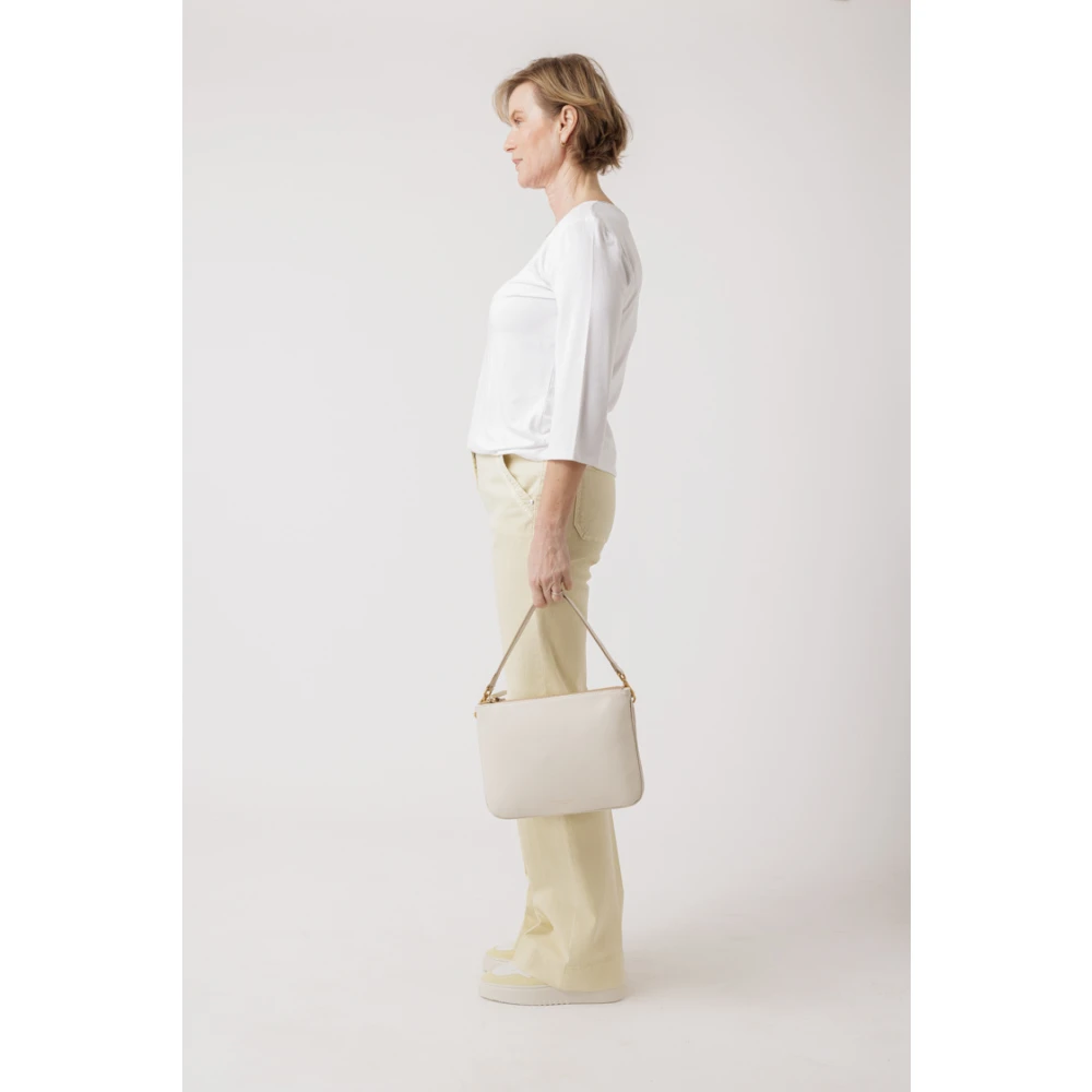 Le Tricot Perugia Casual Shirt met Driekwart Mouwen White Dames