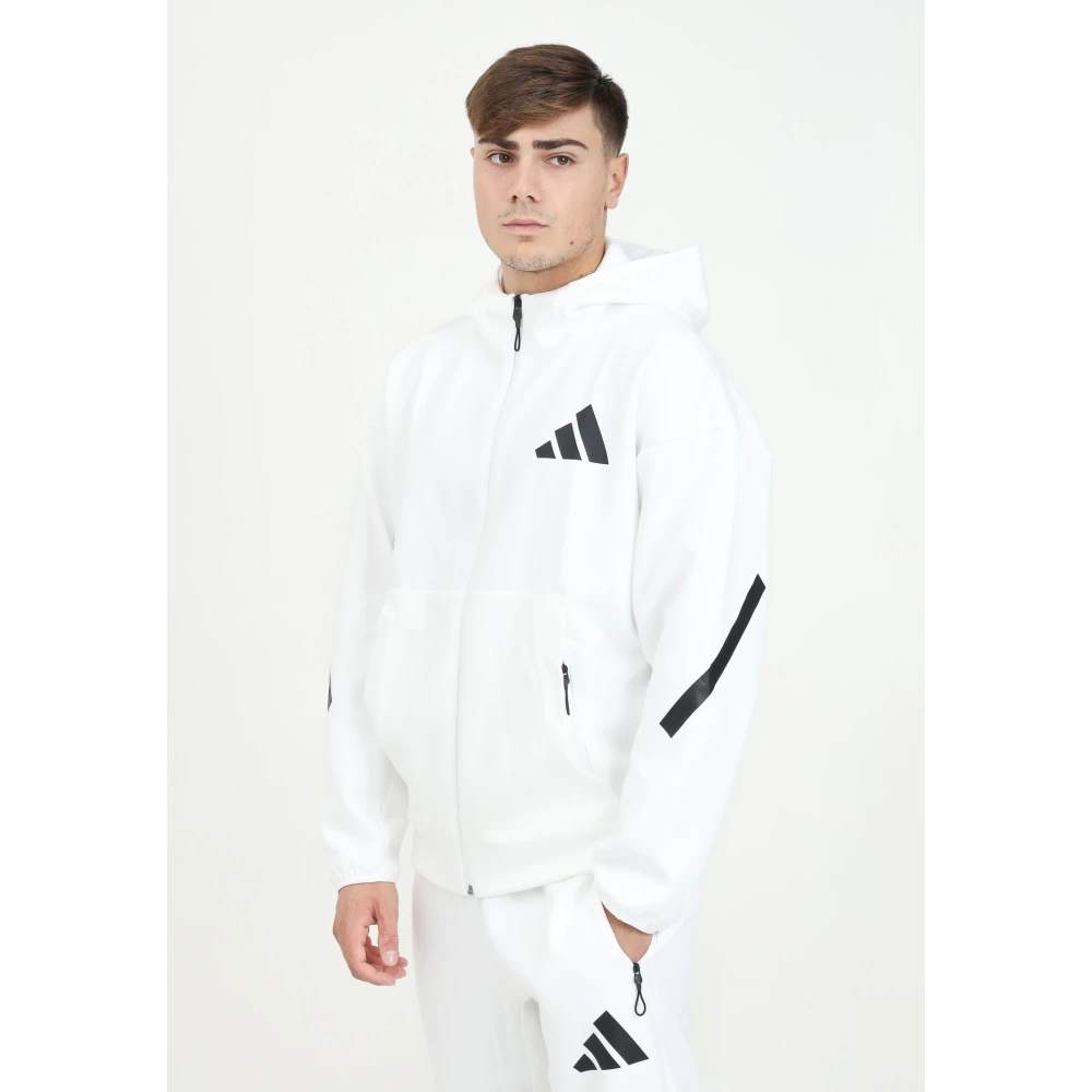 Adidas Witte Zip Sweater Z.n.e. Stijl White Heren