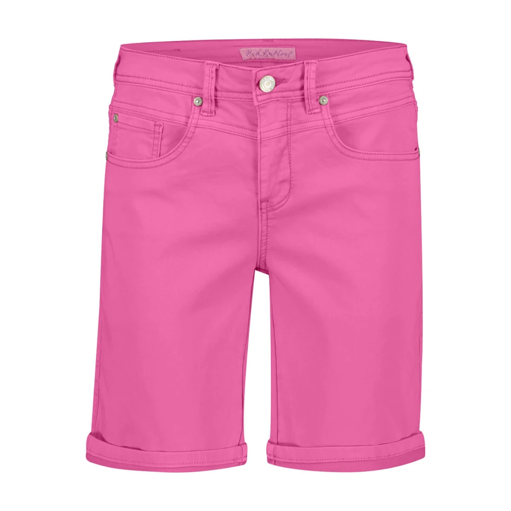 Red Button Ontspannen Korte Jog Bermuda Shorts Pink Dames