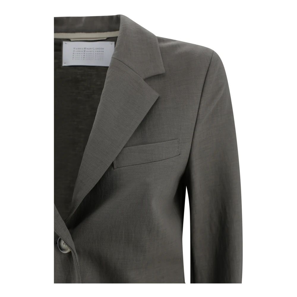 Harris Wharf London Grijze Blazer met Knoopsluiting Gray Dames