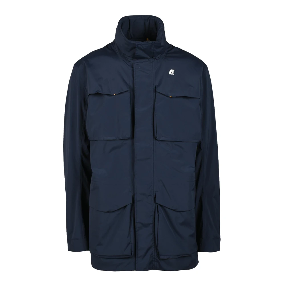 K-way Stretch waterdichte jas met trekkoord taille Blue Heren
