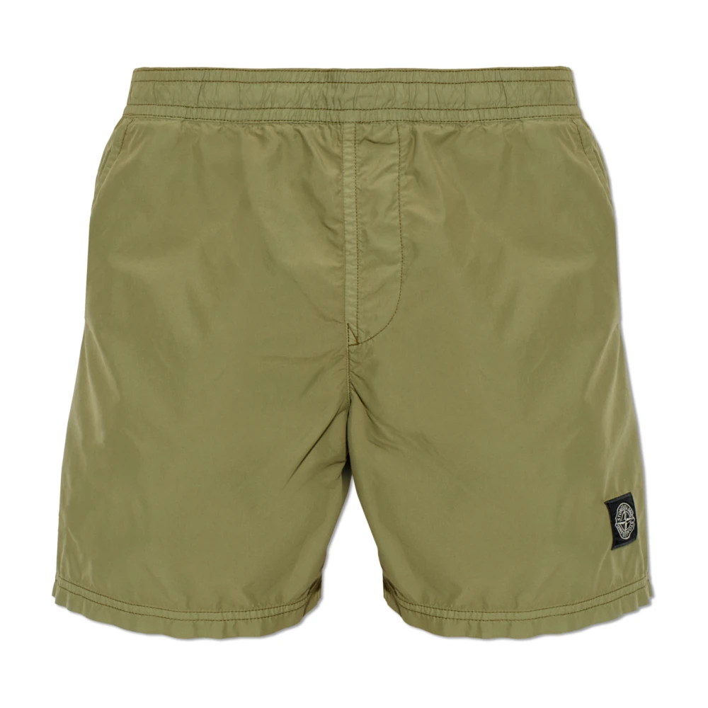 Stone Island Men's Green Logo Swim Shorts - Beachwear - Xl - Swimwear