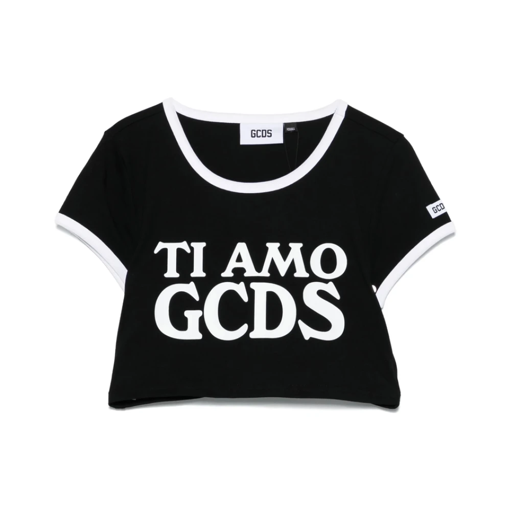 Gcds Zwarte Ronde Hals Korte Mouwen Top Black Dames