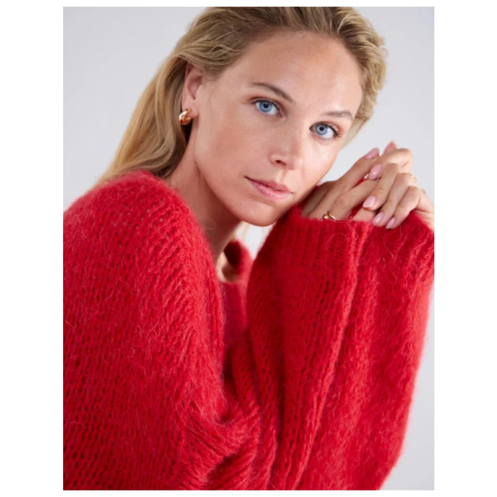 Summum Woman Alpaca Boxy Sweater Red Dames