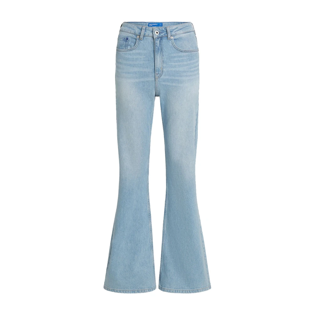 Karl Lagerfeld Women's Blue Flare Jeans, W28 L32, High-Rise Flared Jeans