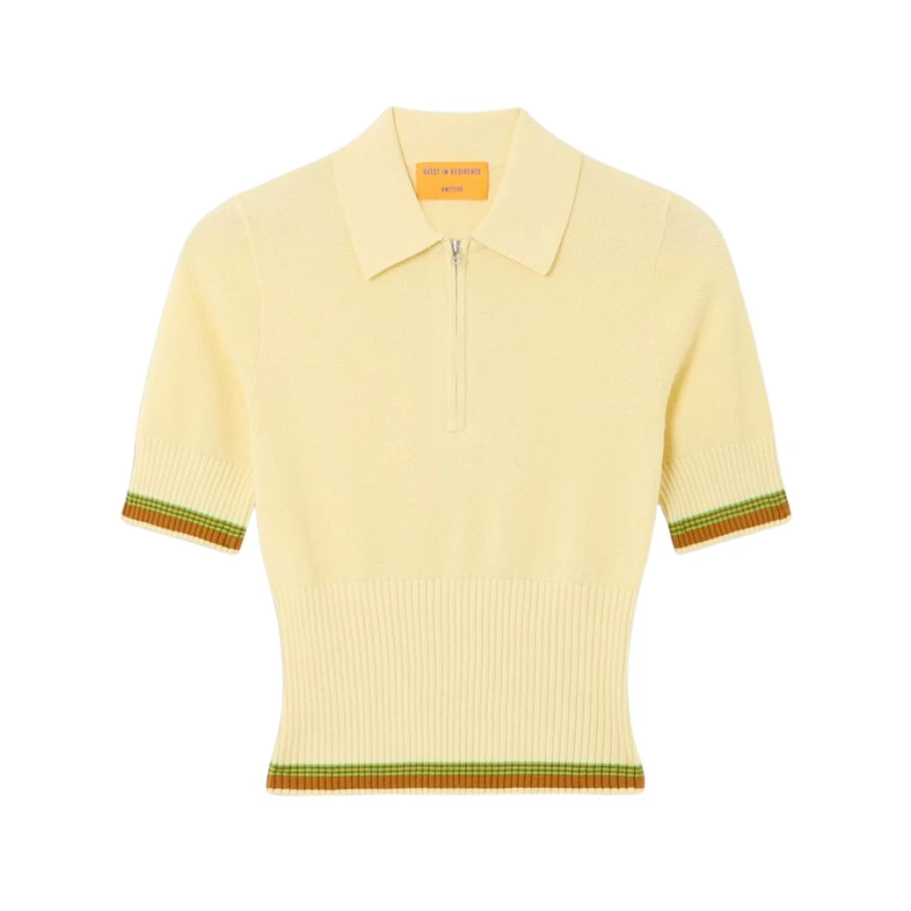 Guest In Residence Yellow Polo Shirts, Female, S, Knitwear