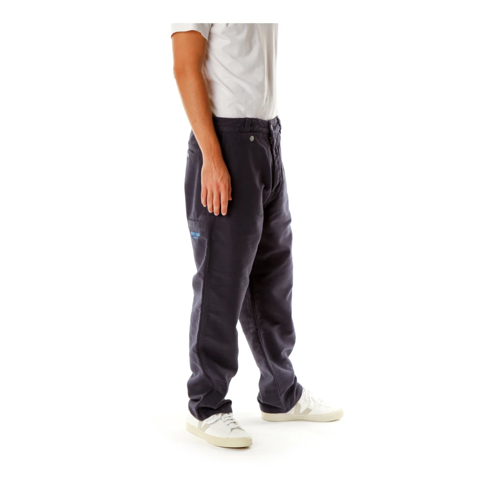 Stone Island Wijde Chino Broek Blue Heren
