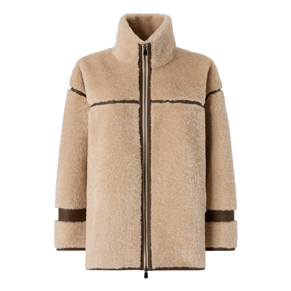 Pinko Faux Fur & Shearling Jackets, Female, Xs, Faux Fur & Shearling Jacket Beige